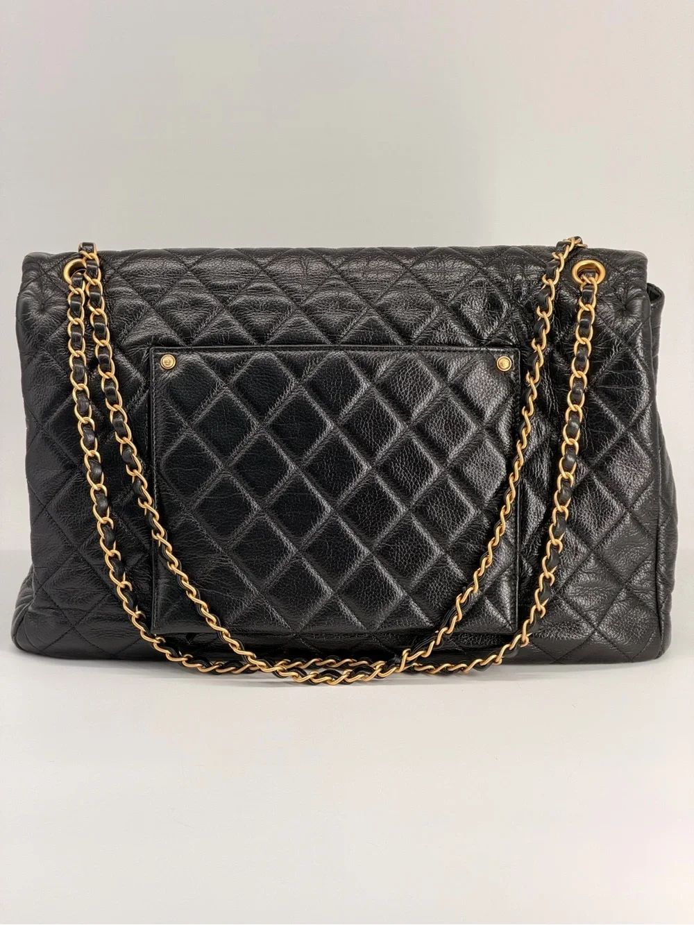 Chanel Travel XXL Black Grained Calfskin Shoulder Bag